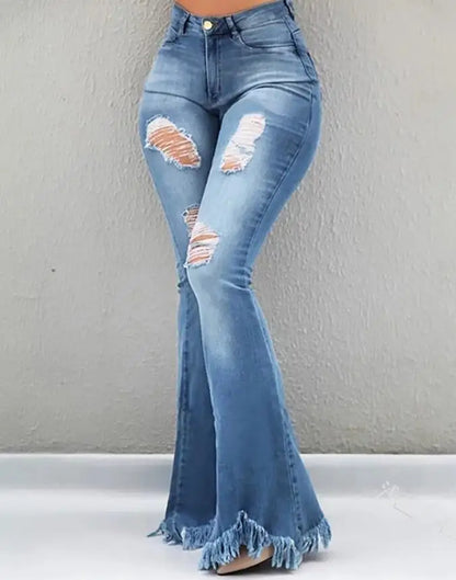 Women's Jeans 2022 Trend Autumn Fashion High Waist Bell-Bottom