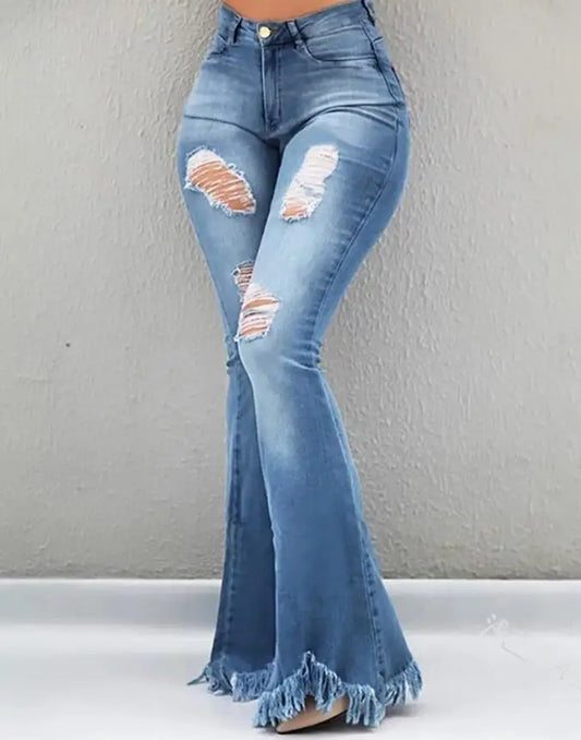 Women's Jeans 2022 Trend Autumn Fashion High Waist Bell-Bottom