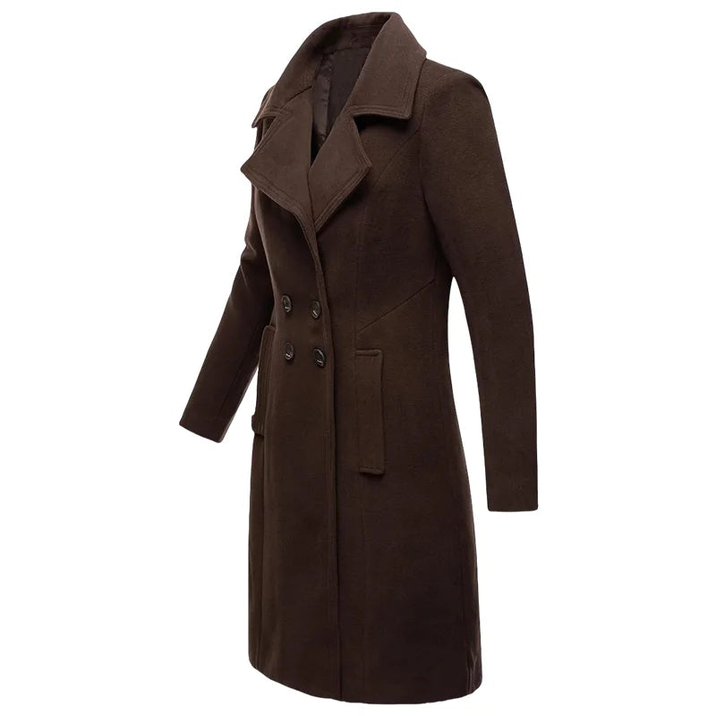 Women's Warm Winter Coat - Wool Blend Lined Jacket