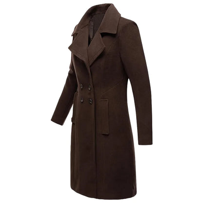 Women's Warm Winter Coat - Wool Blend Lined Jacket