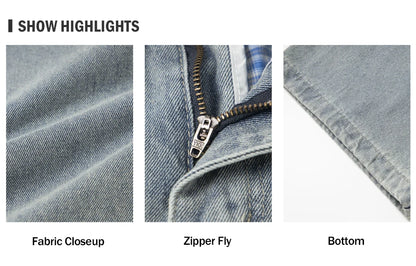 Double Waist Jeans Mens With Belt - Retro High Street