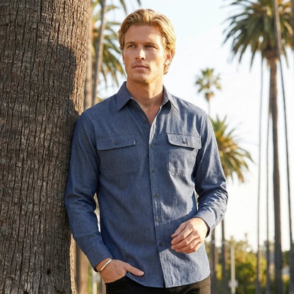 Men's Urban Streetwear Denim Shirt 2025
