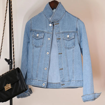 Women's Casual Short Denim Jacket Korean