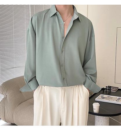 Men's Oversized Ice Silk Formal Shirt