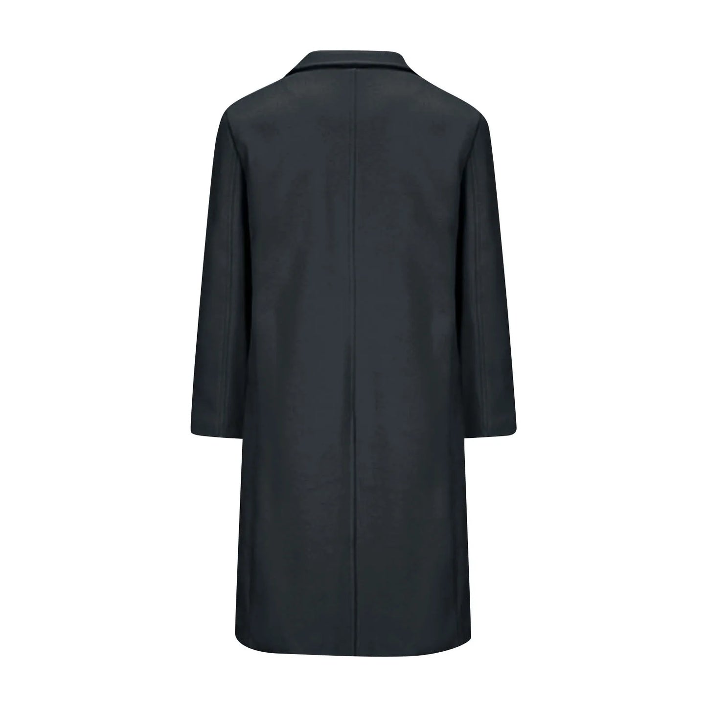 Men's Long Trench Coat - Slim-Fit Wool Jacket