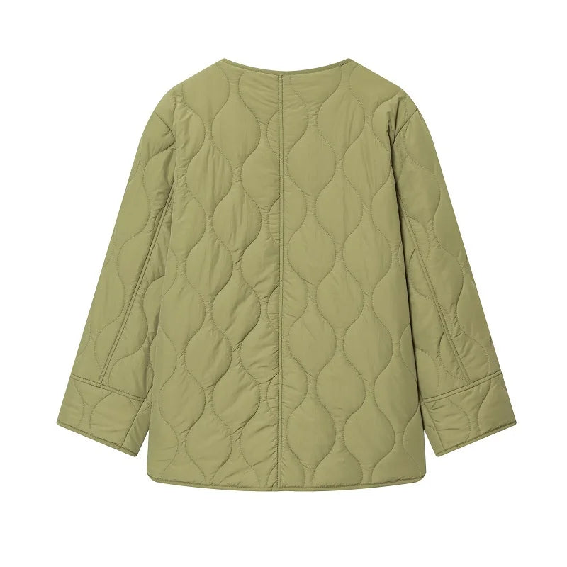 Women's Black Quilted Jacket - Padded Demi-Season Winter
