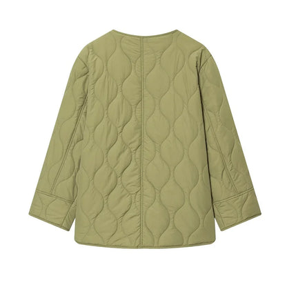 Women's Black Quilted Jacket - Padded Demi-Season Winter