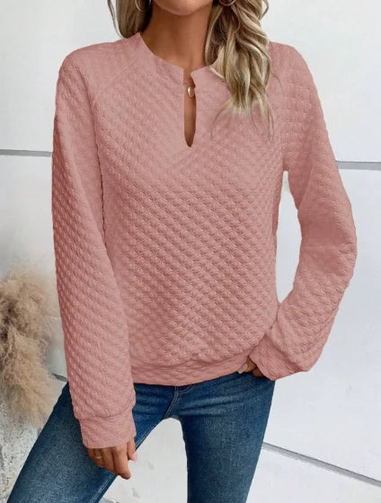 Women's V-Neck Casual Loose Fit Pullover