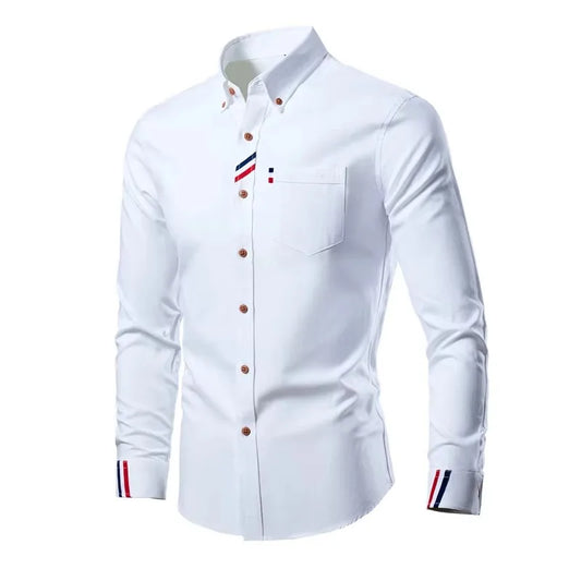 Men's Slim Fit Striped Long Sleeve Shirt