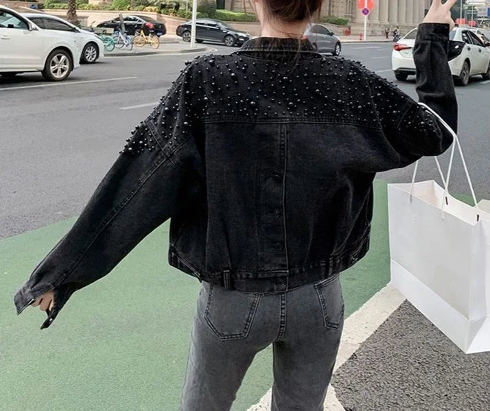 Women's Distressed Denim Jacket - Vintage Cowgirl Style