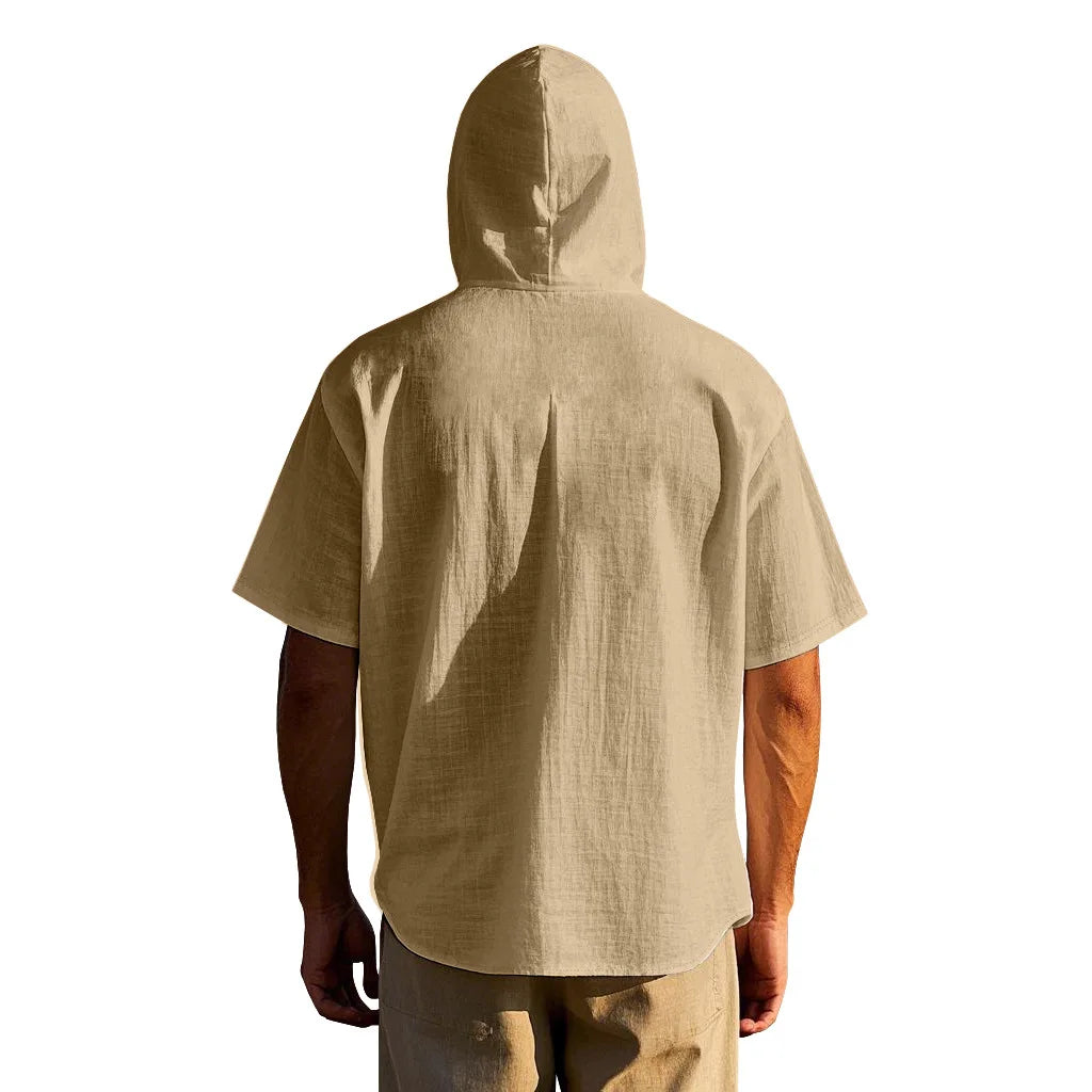 Men's Linen Short Sleeve Beach Shirt