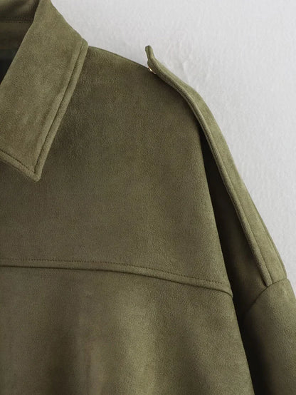 Qadın Bomber Gödəkçələri Paltolar Moda Vintage Dəbli Yaxalıq