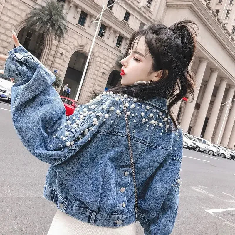 Women's Distressed Denim Jacket - Vintage Cowgirl Style