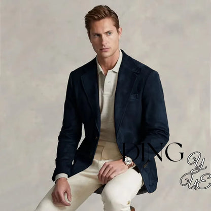 Men's Suede Single Breasted Luxury Blazer