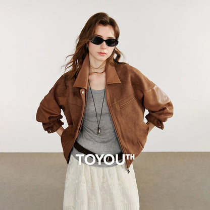 Women's Retro Suede Leather Jacket - Autumn Collection