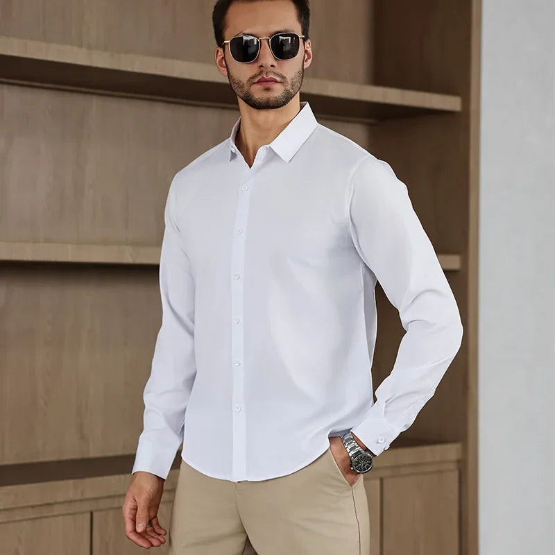 Men's Wrinkle-Free Business Casual Shirt