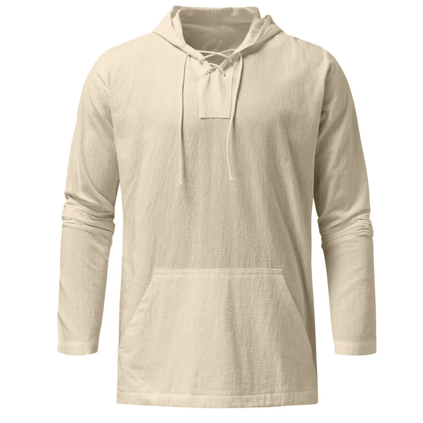 Men's Cotton Linen Hooded Sports Shirt