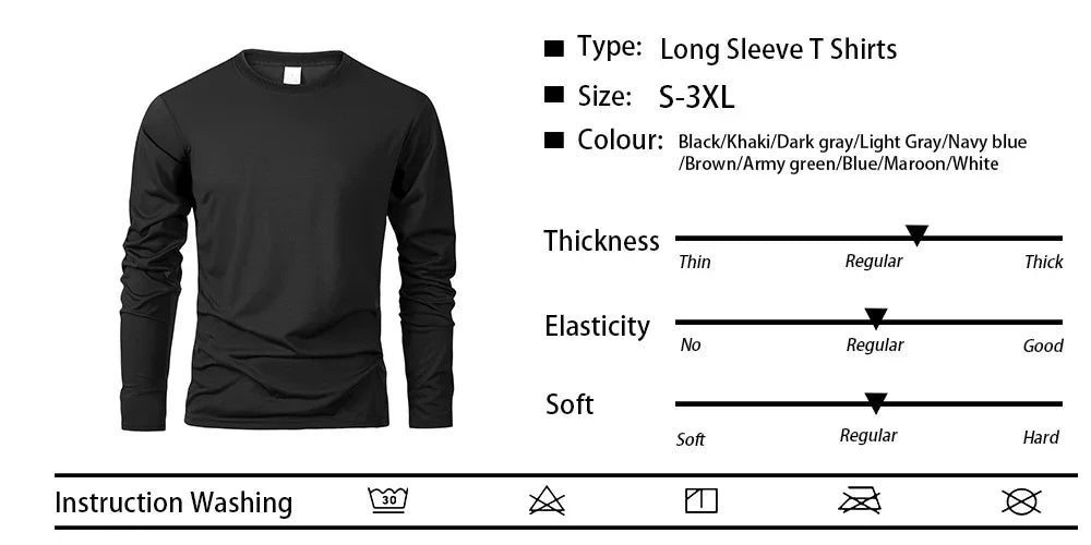 Men's Paris Print Casual Long Sleeve T-Shirt