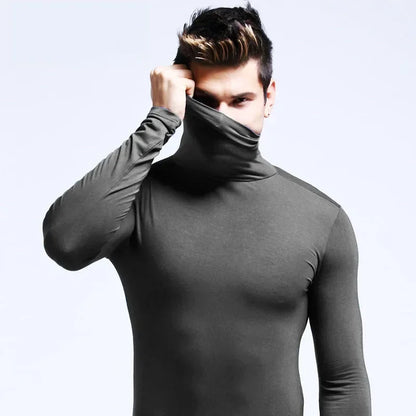 Men's Slim Fit Turtleneck Long Sleeve Shirt