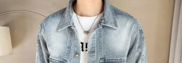 Men's Denim Jacket Short - Casual Slim Korean