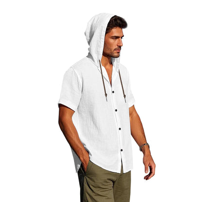 Men's Linen Short Sleeve Beach Shirt
