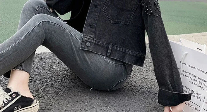 Women's Distressed Denim Jacket - Vintage Cowgirl Style