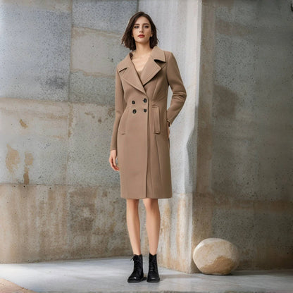 Women's Warm Winter Coat - Wool Blend Lined Jacket