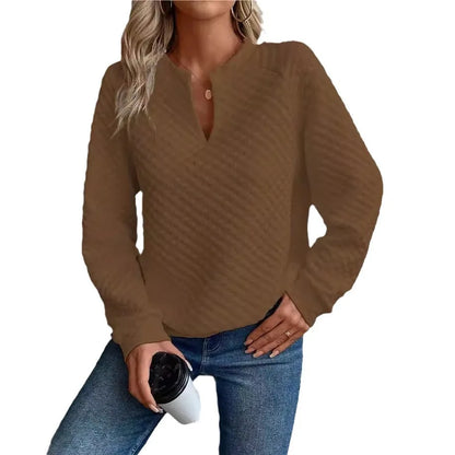 Women's V-Neck Casual Loose Fit Pullover