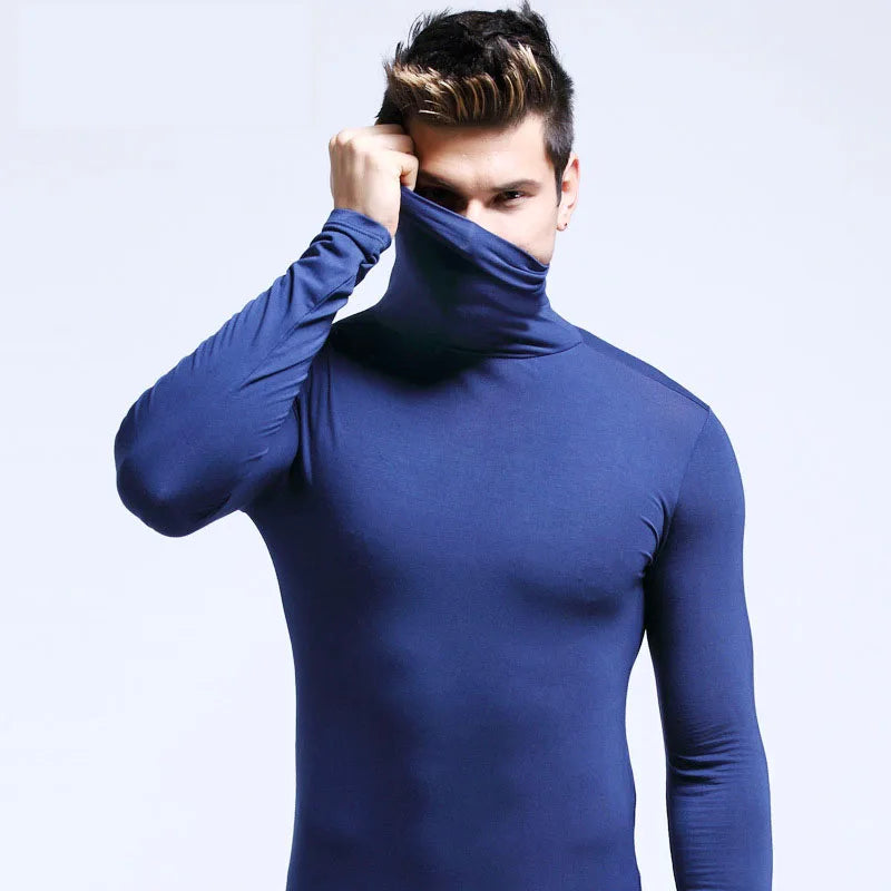 Men's Slim Fit Turtleneck Long Sleeve Shirt