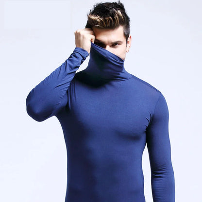 Men's Slim Fit Turtleneck Long Sleeve Shirt