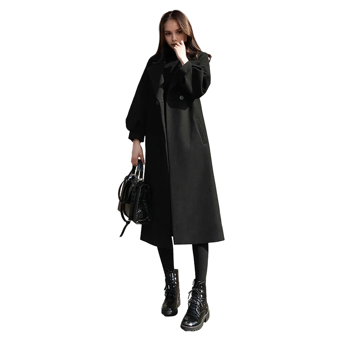 Women's Long Wool Coat - Korean Fashion Winter Coat