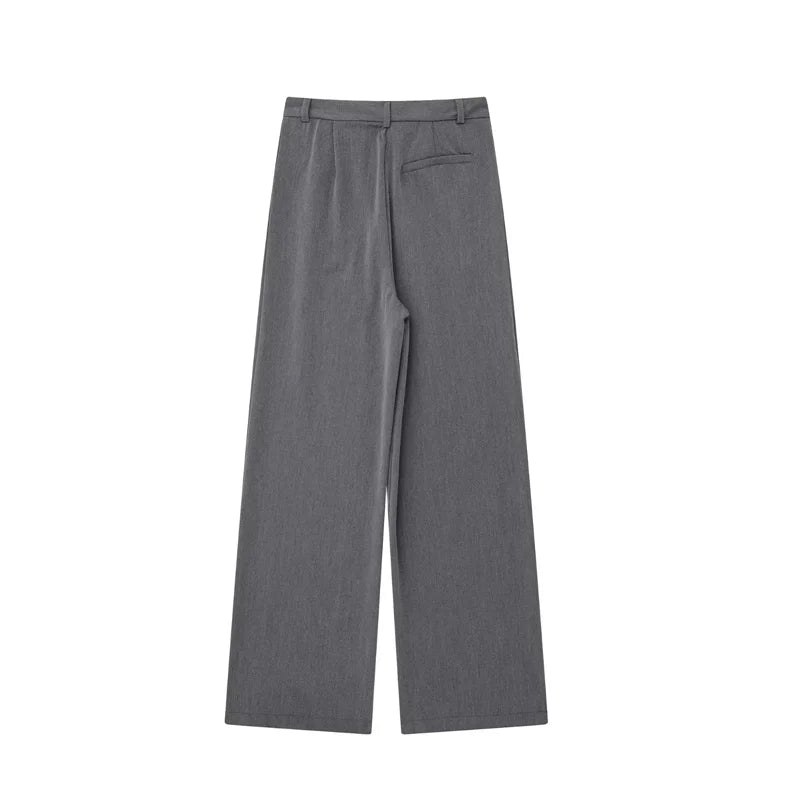 MUJER 2025 Women's Pants Beige Grey Black Wide Leg