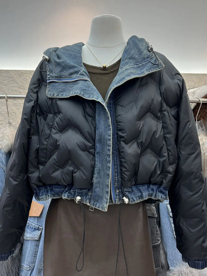 Vintage Denim Jacket Women 2025 Hooded