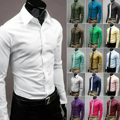 Men's Slim Fit Formal Dress Shirt