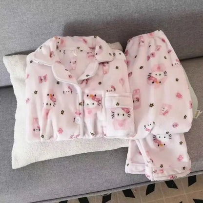 Women's Hello Kitty Flannel Pajamas - Cozy Winter Sleepwear