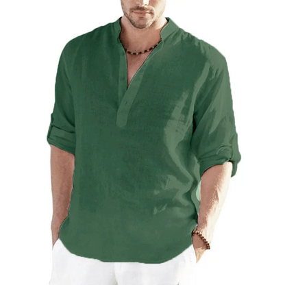 Men's Breathable Basic Cotton Long Sleeve Shirt