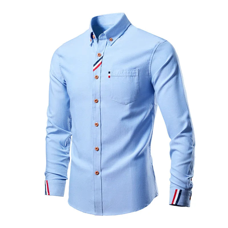 Men's Slim Fit Striped Long Sleeve Shirt