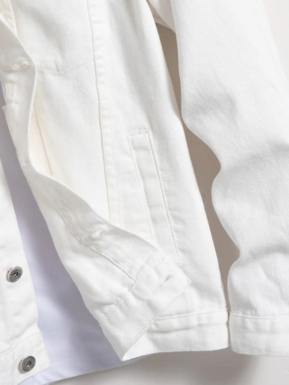 Men's Simple Versatile White Denim Jacket