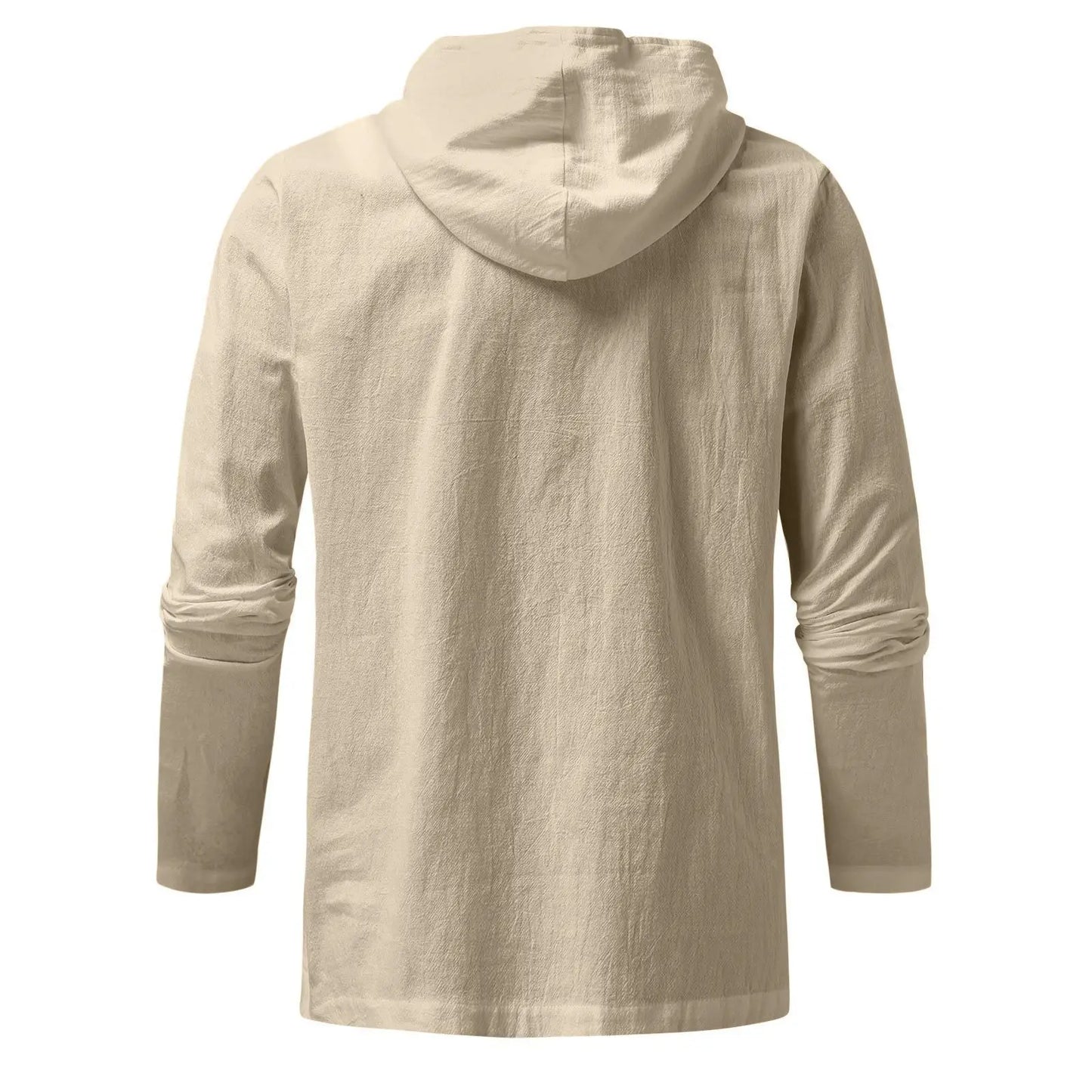Men's Cotton Linen Hooded Sports Shirt