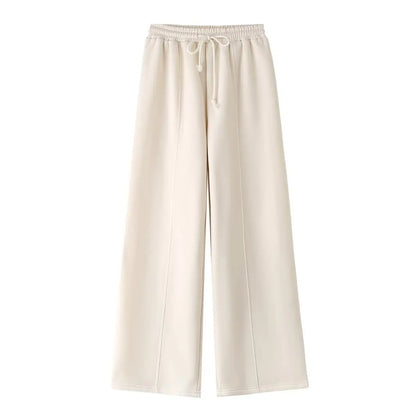 HH Women's Fall 2-Piece Retro Bomber Jacket + Wide Leg Pants Streetwear