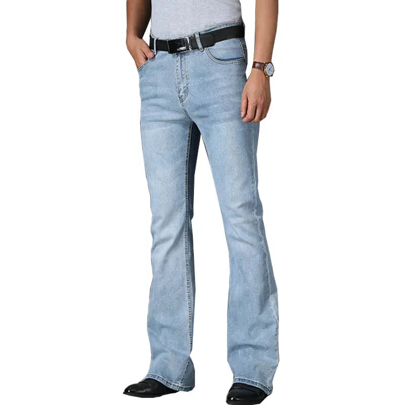 Men's Flared Boot Cut Jeans - Designer Classic High Waist