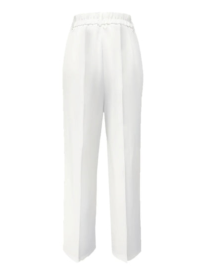 Women's High Waist Dress Pants Flowy Straight Leg