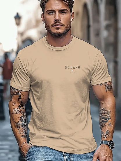 Men's Loose Round-Neck t-shirt | Comfortable Fabric, Casual Style, Lightweight Elasticity, Single Color Design