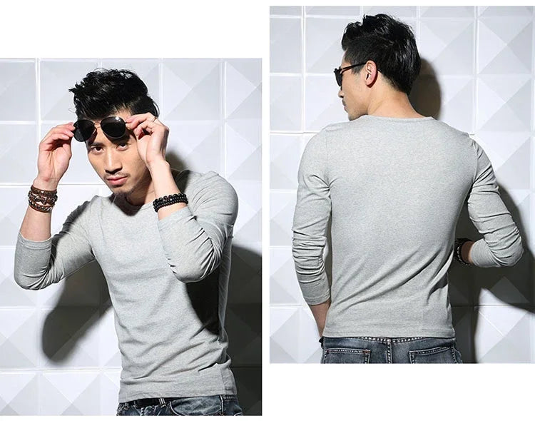 Men's Slim Fit V-Neck Polyester T-Shirt 2026