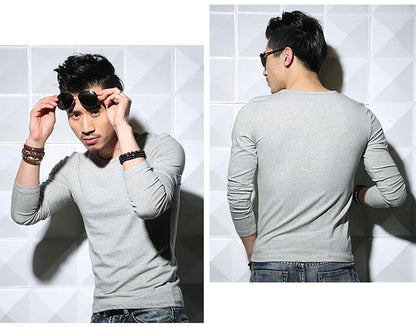 Men's Slim Fit V-Neck Polyester T-Shirt 2026