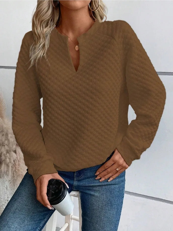 Women's V-Neck Casual Loose Fit Pullover