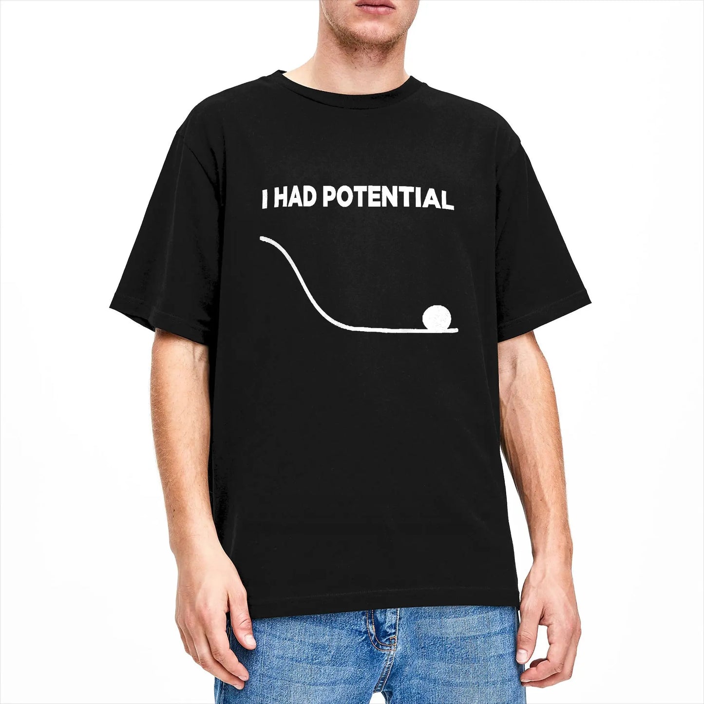 "I Had Potential" Vintage Men's T-Shirt - Oversized Hip Hop Summer Tee