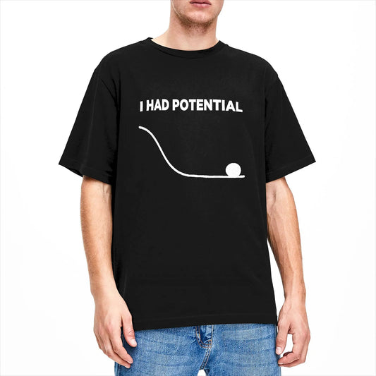 "I Had Potential" Vintage Men's T-Shirt - Oversized Hip Hop Summer Tee