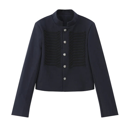 Retro Denim Military Jacket Women 2026