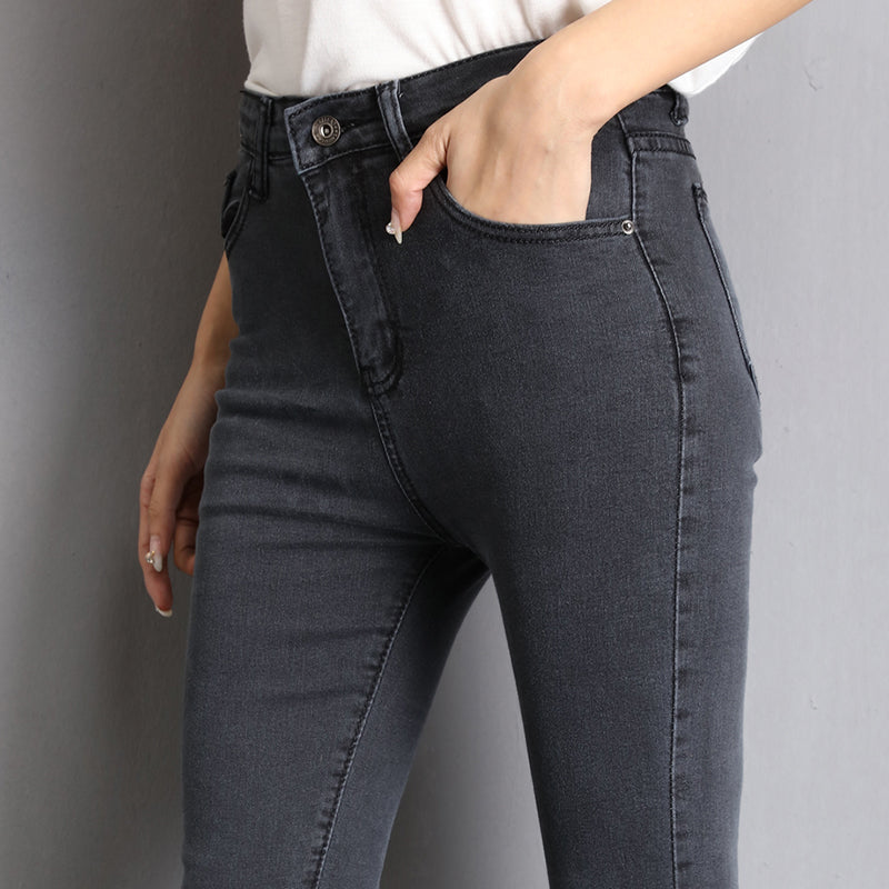 Jeans For Women Mom Jeans Blue Gray Black High Elastic